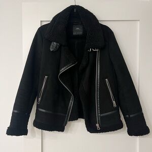 Black Shearling Women's Jacket